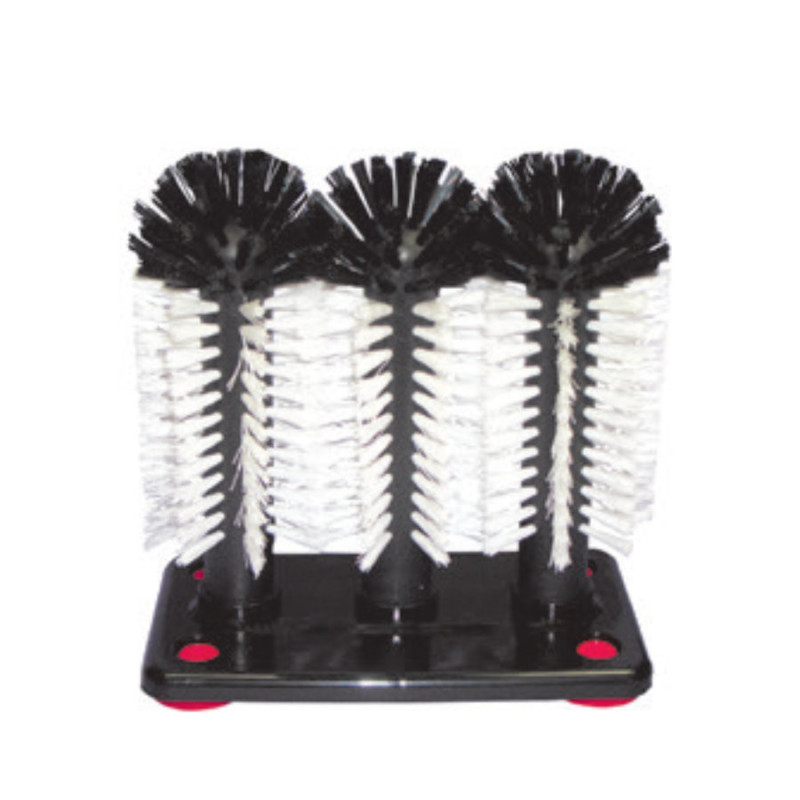 Triple brosses BeviClean pour le nettoyage des verres à bière