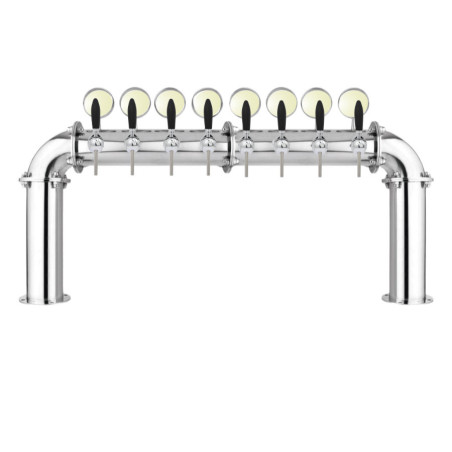 Colonne "Marseille" en Inox Led pour 8 robinets avec médaillons LED