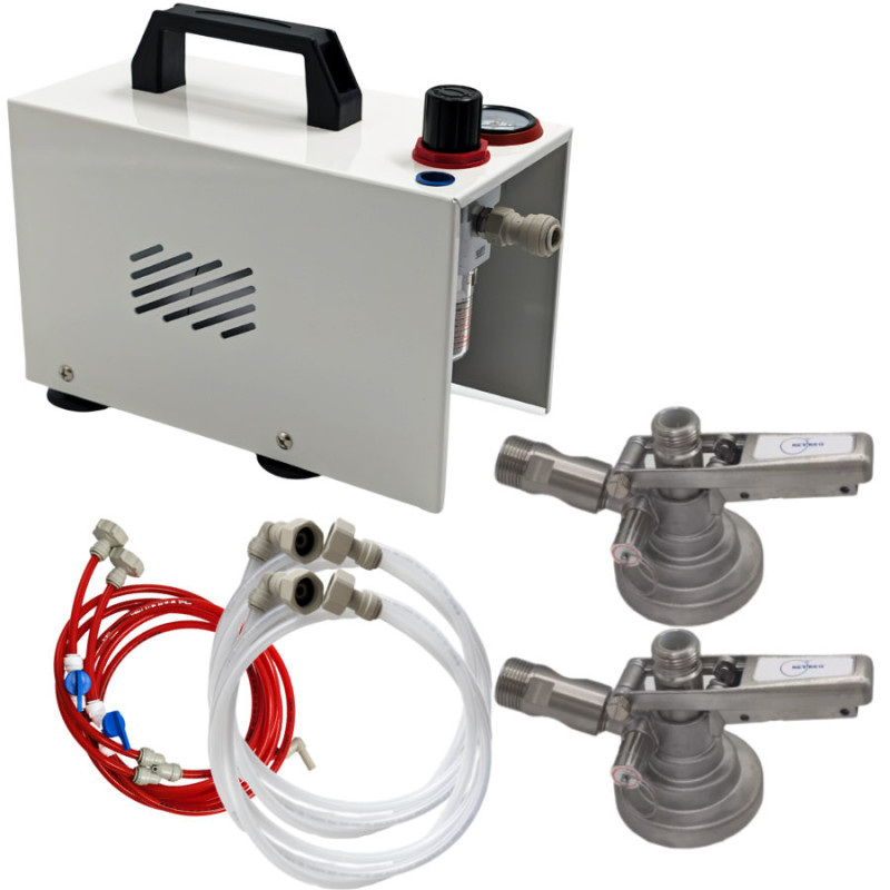 Kit complet tirage sans CO2 pour 2 bières avec têtes  Keykeg futs plastiques