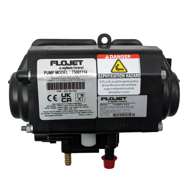 Pompe pneumatique Flojet T5001114 – Transfert de jus, vin et boissons