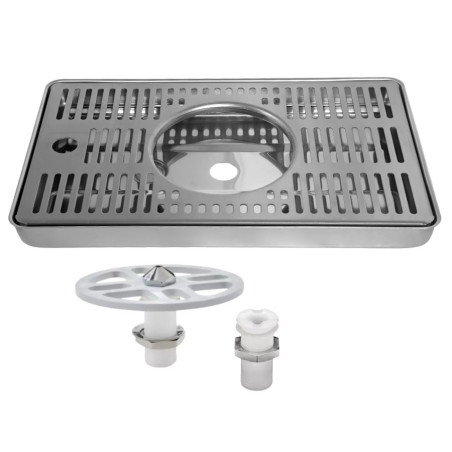 Égouttoir Inox sur comptoir 300 x 180 x 30 mm avec rince verres et vidange