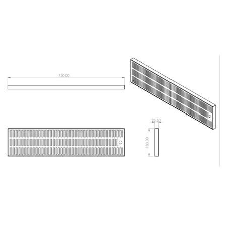Egouttoir Inox sur comptoir pour pompe à bière 750x180x25 mm