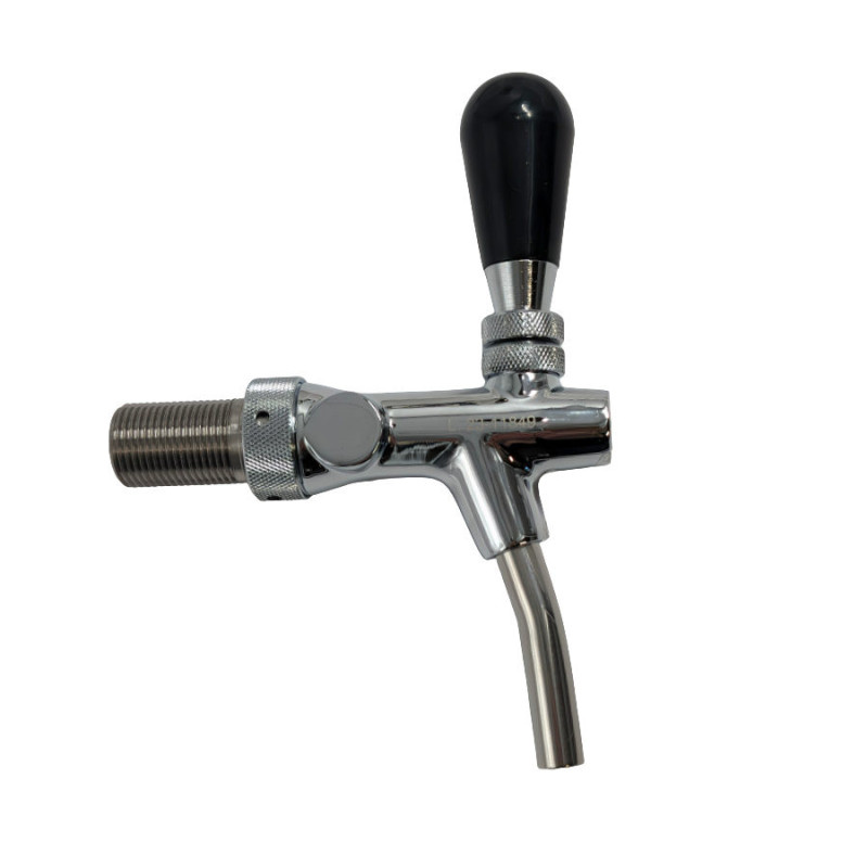 Robinet de pompe à bière TOF CLASSIC 5/8" chromé 35 mm avec compensateur et poignée noir