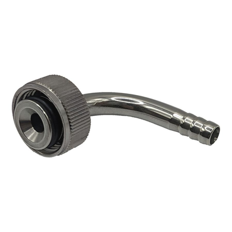 Coude cannelé 90° inox 30/801X avec écrou moleté et joint torique