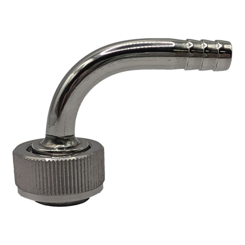 Coude cannelé 90° inox 30/801X avec écrou moleté et joint torique
