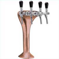 Colonne TOF en bronze cuivre brossé mat "Classique élégance" de pompe à bière pour 4 robinets