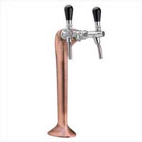 Ensemble de pompe à bière avec colonne TOF bronze mat "Classique élégance" 60 L/h avec 2 robinets