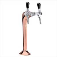 Ensemble de pompe à bière avec colonne TOF bronze poli brillant "Classique élégance" 60 L/h avec 1 robinet de bière et 1 de vin