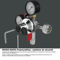 Détendeur MICRO MATIC PremiumPlus CO² avec 1 sortie 3 bar pour bière, indice de réparabilité 9,5/10 (protection anti déréglage)