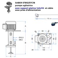 Agitateur avec pompe SABER/SAMEC  STC-18 STC18 ou Samec 18 pour pompe à bière avec  pompe 18/30 m