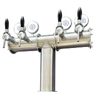Ensemble de pompe à bière avec colonne INOX "TERRA" LED 100 L/h avec 4 robinets de bière