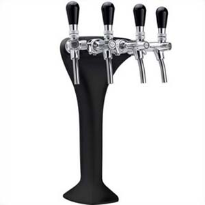 Colonne TOF en bronze noir mat "Classique élégance" de pompe à bière pour 4 robinets