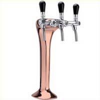 Ensemble de pompe à bière avec 2 colonnes TOF bronze brillant "Classique élégance" 190 L/h pour 6 robinets de bière