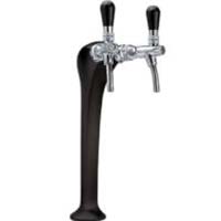 Ensemble de pompe à bière avec colonne TOF bronze noir mat "Classique élégance" 60 L/h avec 2 robinets chromés