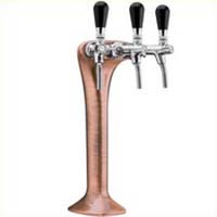 Ensemble de pompe à bière avec 2 colonnes TOF bronze cuivre brossé mat "Classique élégance" 60 L/h pour 6 robinets de bière  