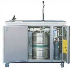 Pompe à bière K&M HOLLAND système frigo INOX 1 fût 3 portes avec égouttoir et évier